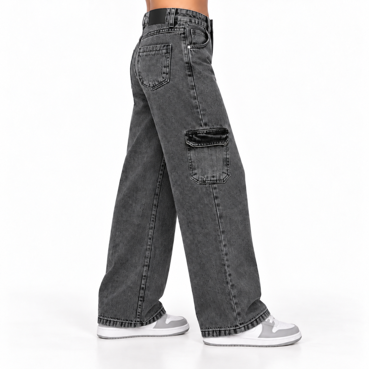 Calça Jeans Black Wide Leg Cargo Juvenil - Imagem 3